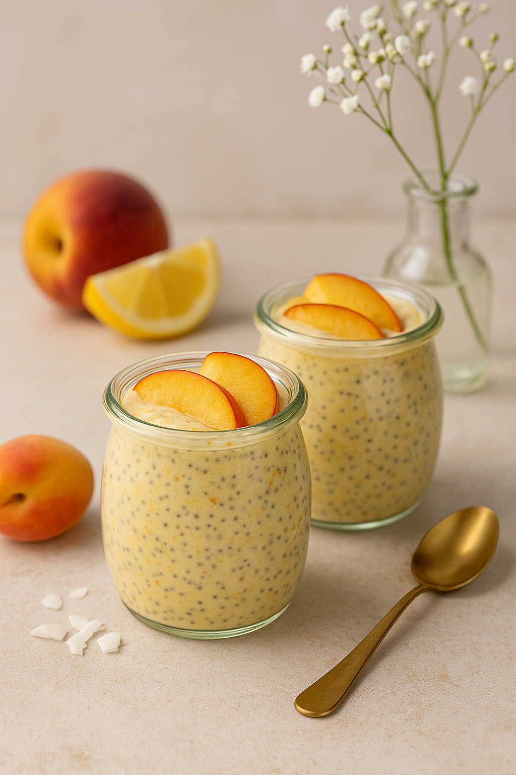 Cremoso de Durazno y Coco (Vegano y Sin Azúcar)