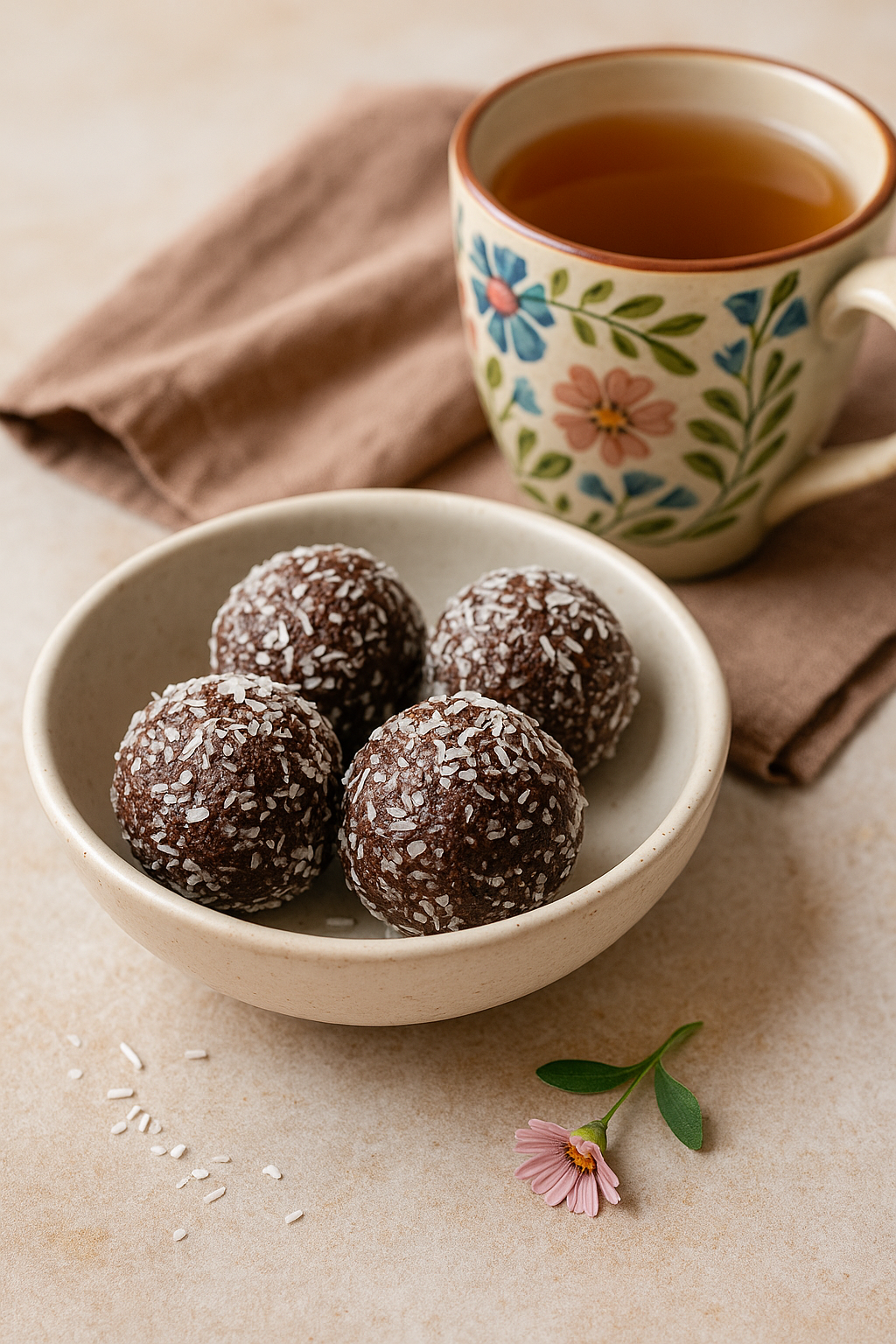 Trufas energéticas de cacao y nuez