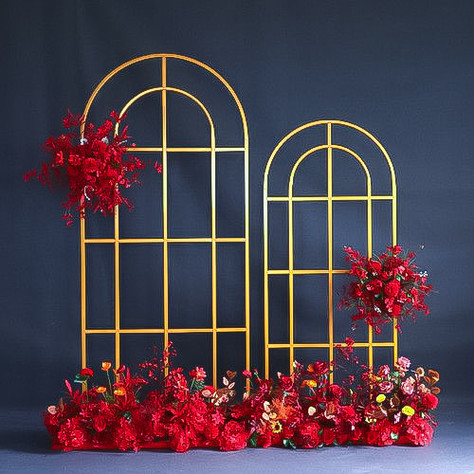 Gold metal Wedding backdrop.jpeg