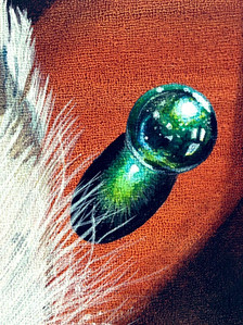 Close up of Feather and Marbles (Available)