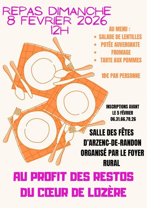 Repas au profit des Restos du Coeur