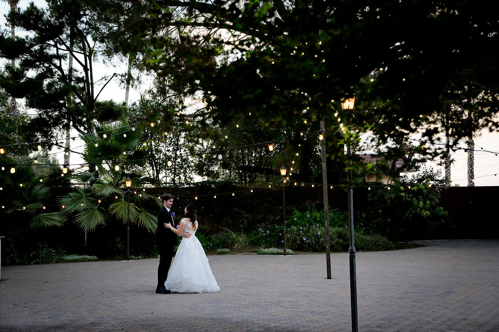Outdoor wedding reception with trees at Brownstone Gardens, Oakley.