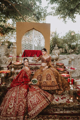 Bride and groom during haldi ceremony at garden venue in Antioch and Discovery Bay
