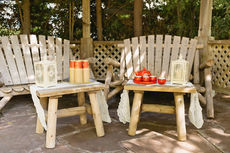 Evening wedding at garden gazebo in Brownstone Gardens, Oakley.