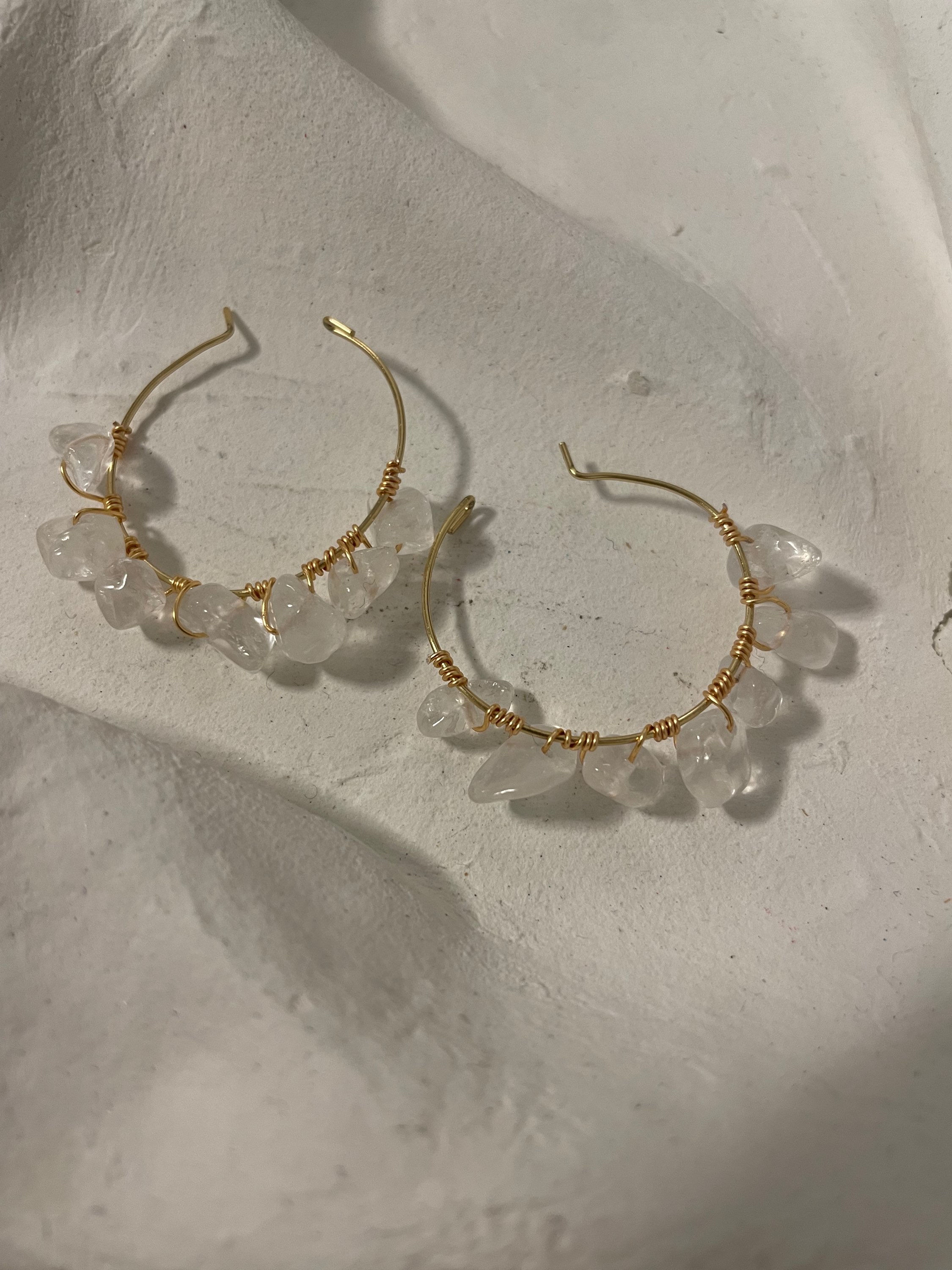 Creolen mit Quarz Kristalle