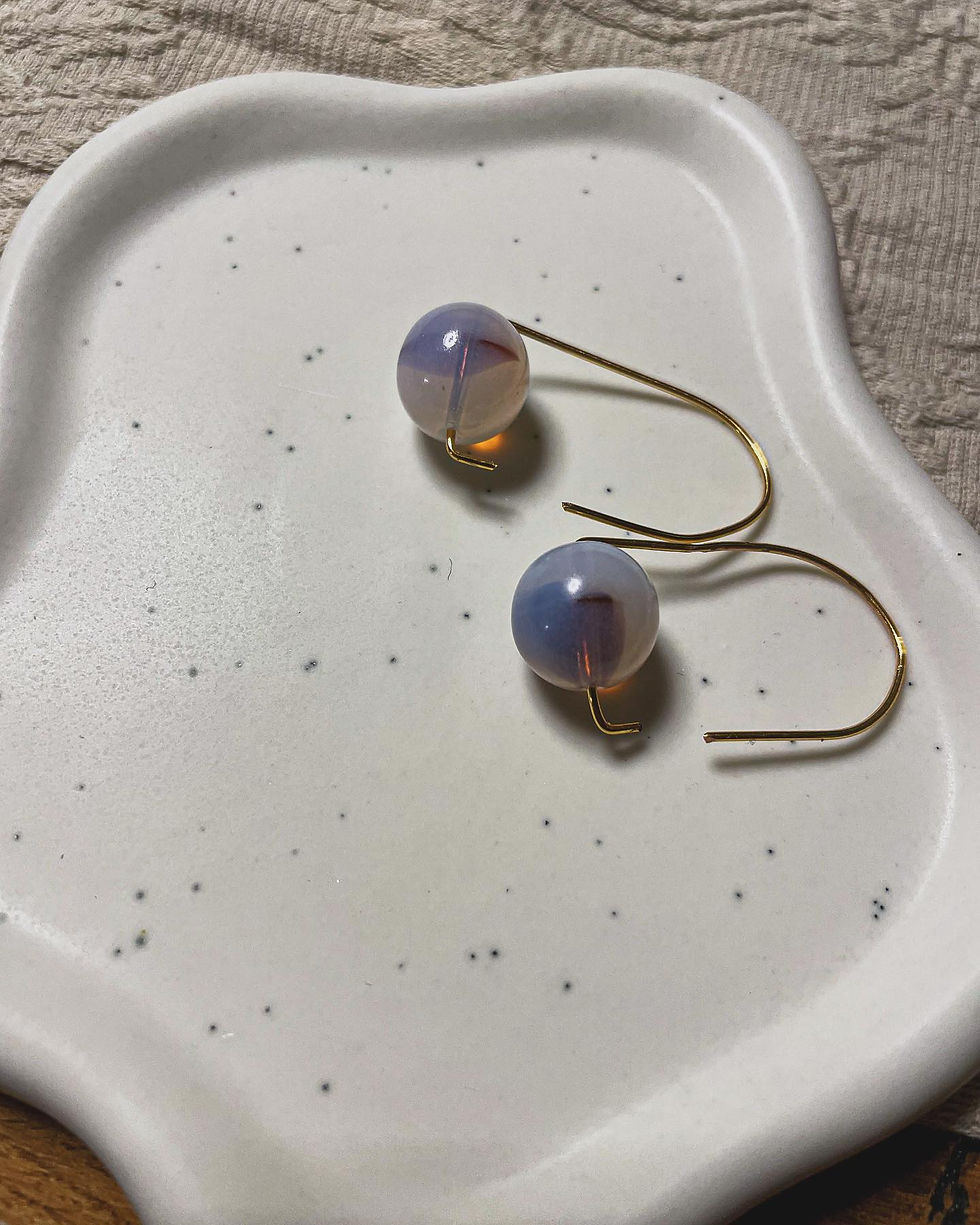 Ohrringe vergoldet mit großer runder Perle