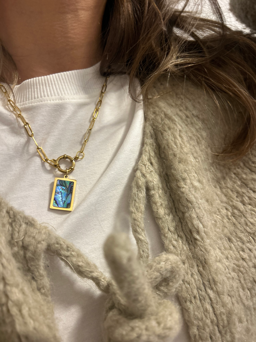 Miniaturbild: Gliederkette mit Abalonmuschel Anhänger