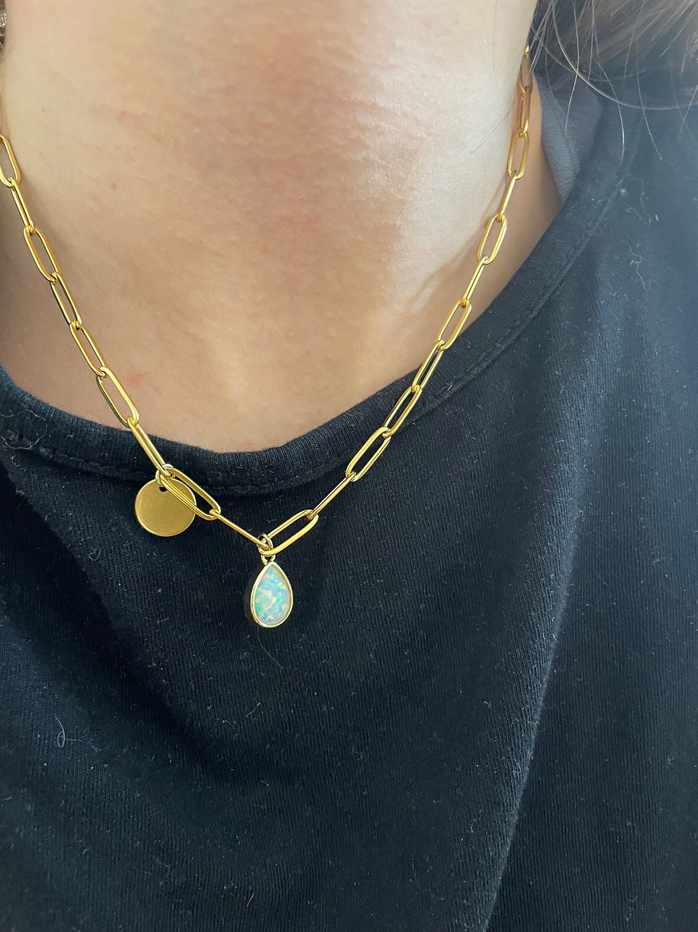 Miniaturbild: Glieder Kette mit Opalanhänger