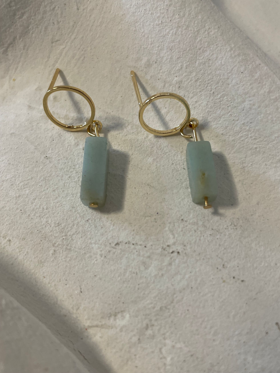 Stecker Ohrring vergoldet mit Amazonit
