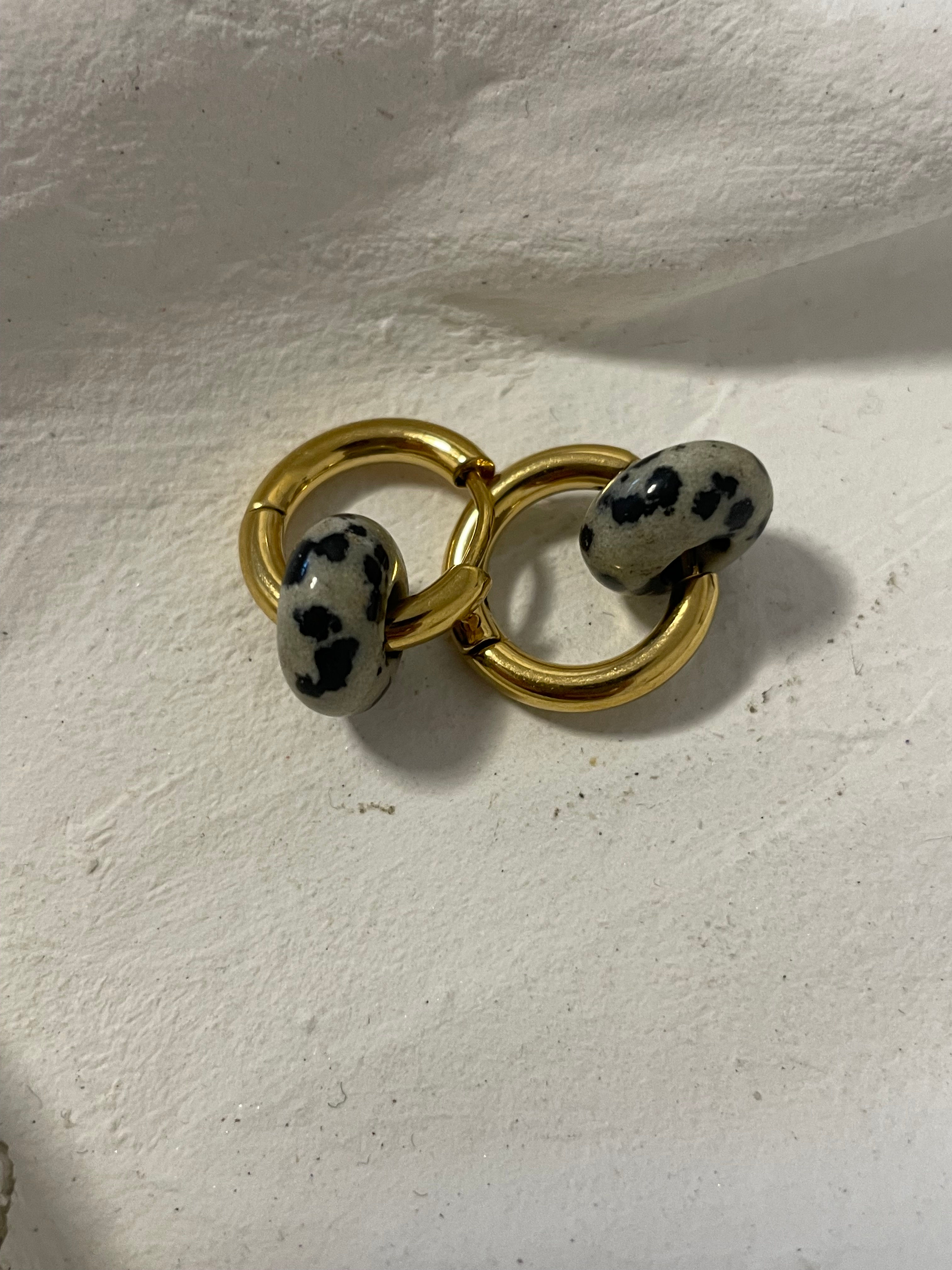 kleine Creolen mit Dalmatiner Jaspis