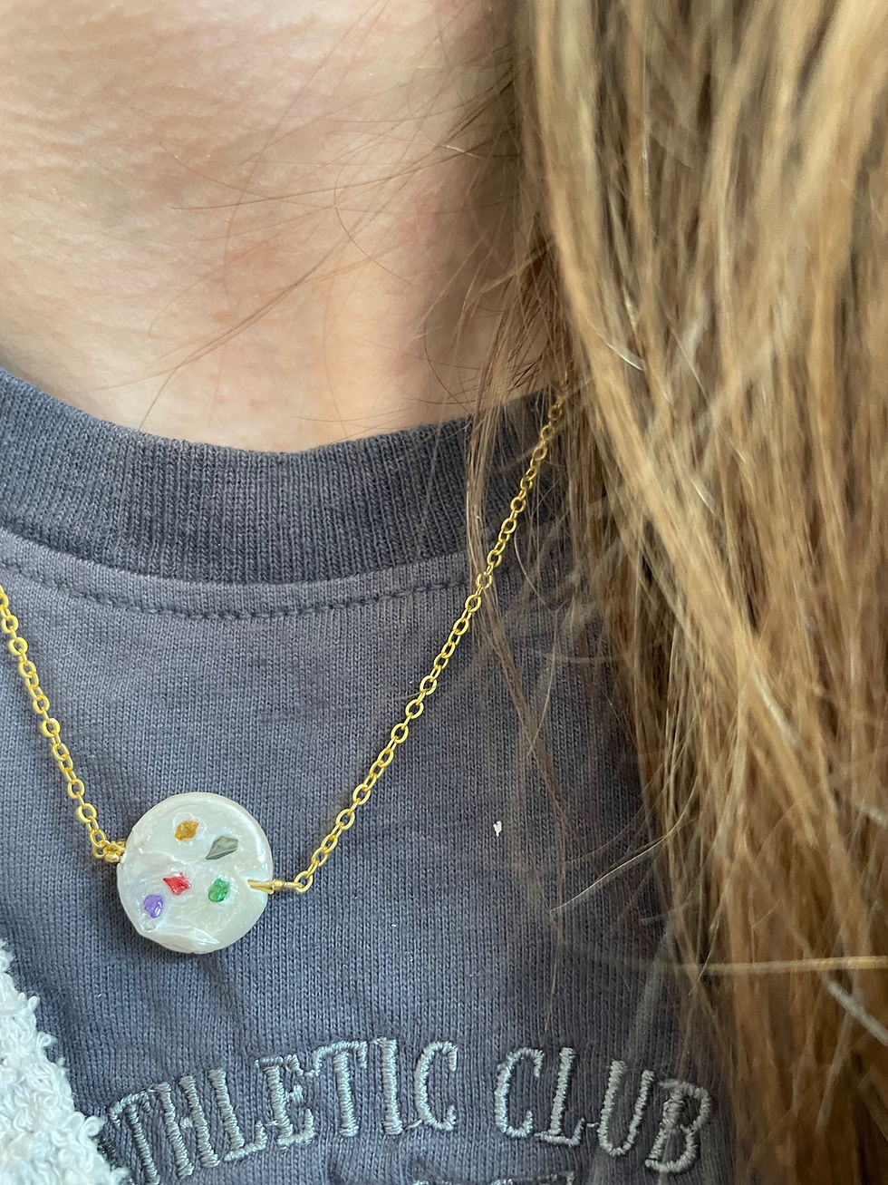 Miniaturbild: Vergoldete Kette mit großer Süßwasserperle