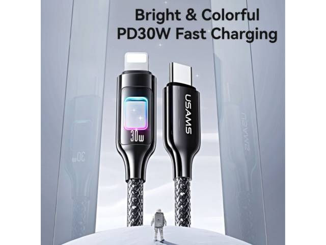 Miniatura: Cable USB‑C a Lightning con Luces LED -USAMS