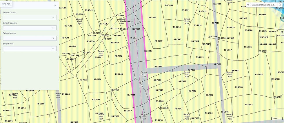 RAJUK Masterplan Map on RS map : Find your plot by you mouza and RS dag number