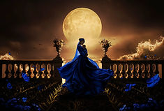 La femme en bleu face aux vagues du changement - Artiste Ludovic Baron (2024) web.jpg