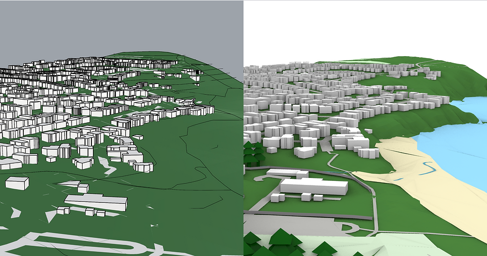 Sea Cliff, San Francisco, Californa Left side: Cadmapper/OSM. Right side: Cityweft