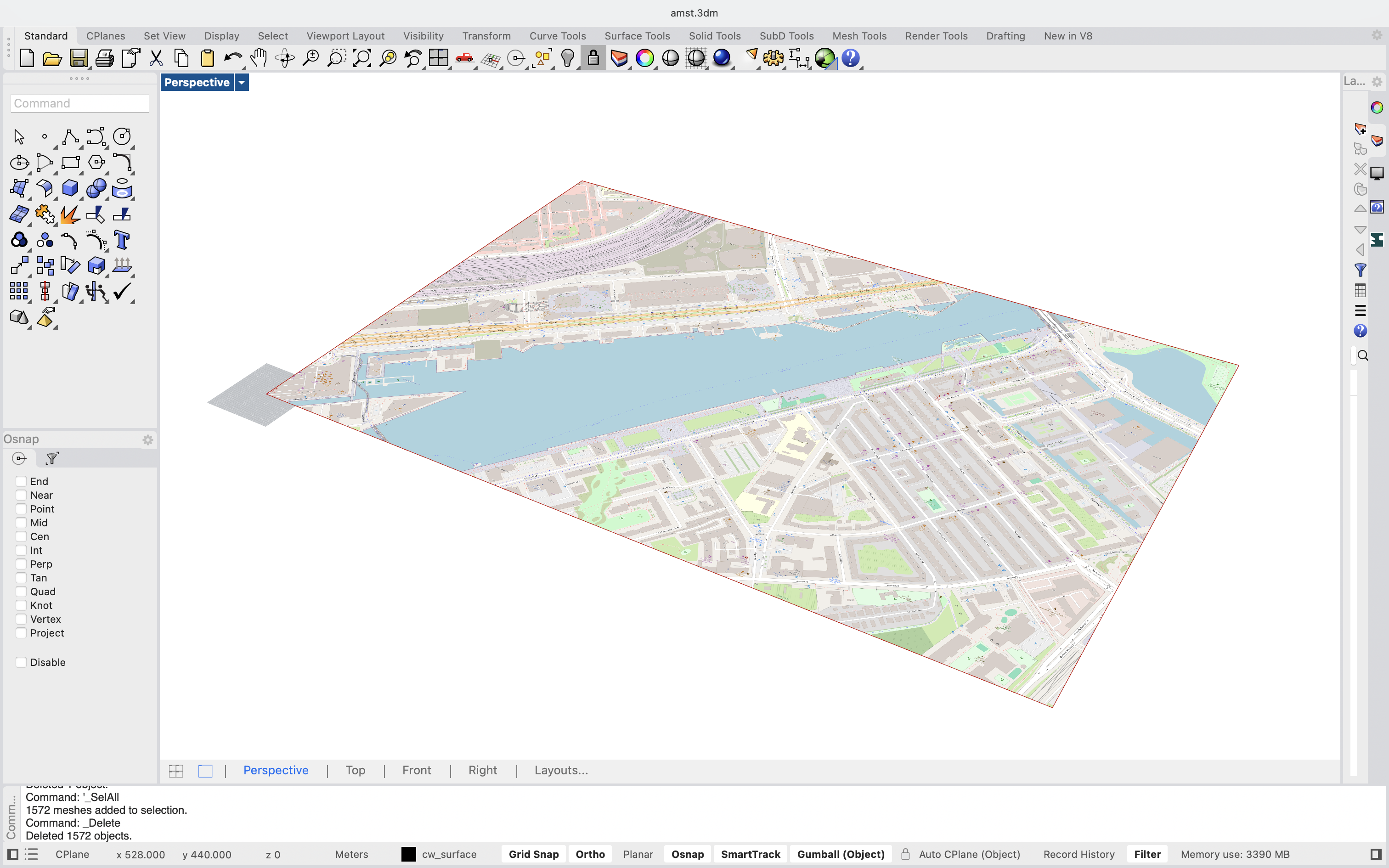Cityweft Grasshopper Plugin, OSM Map