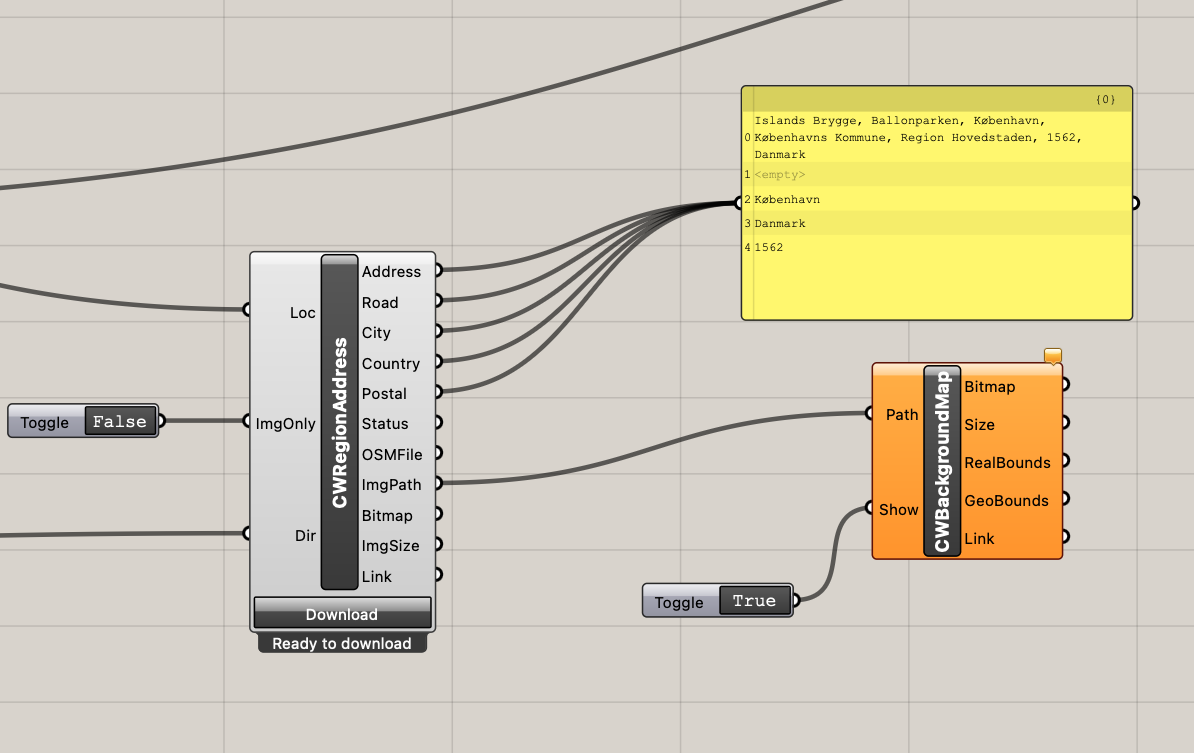Cityweft Grasshopper Plugin, Location Information