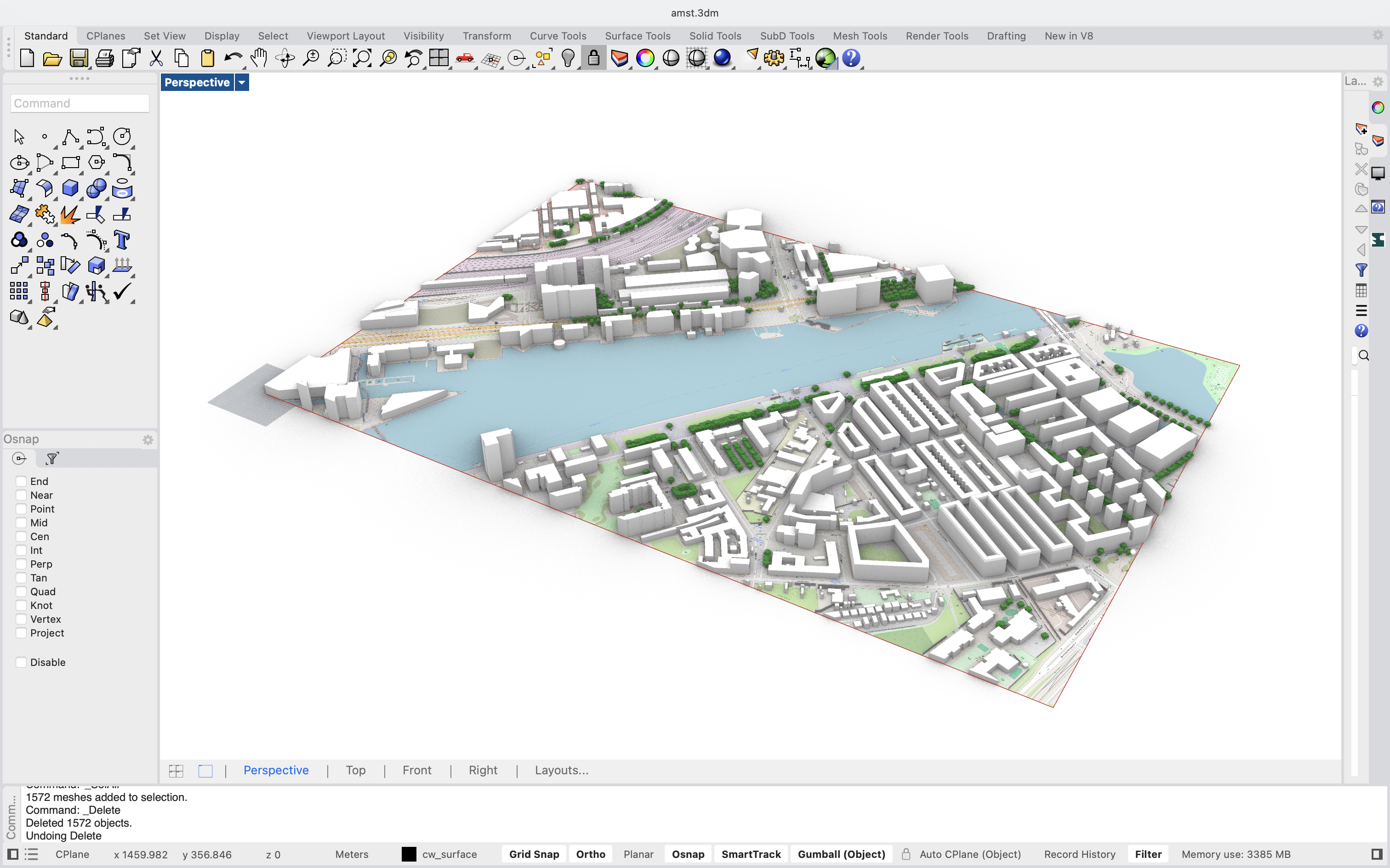 Cityweft Grasshopper Plugin, OSM Map with Buildings