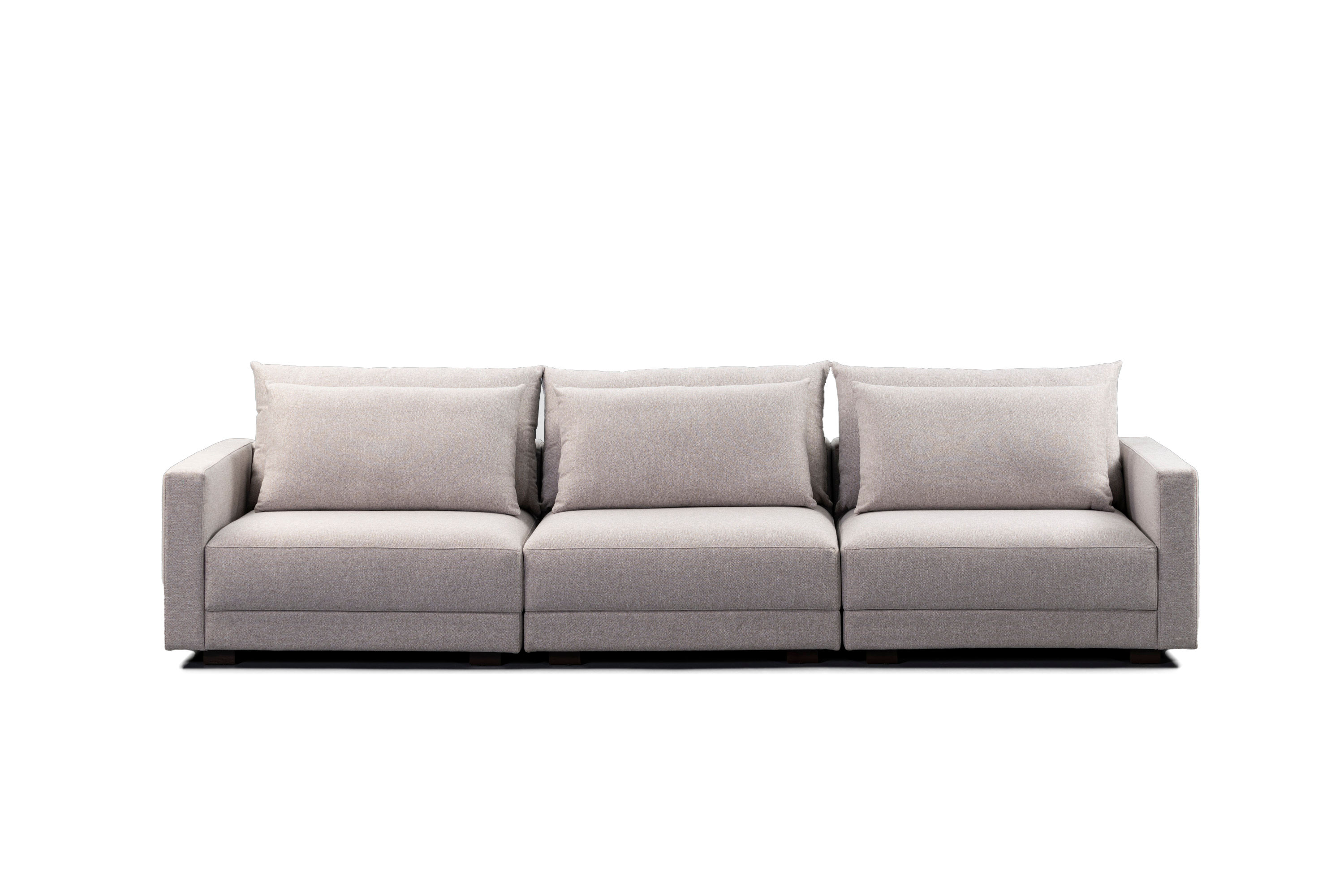 SOFÁ PARIS LINHO CINZA 3 MÓDULOS 324CM