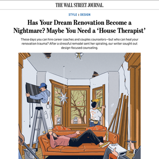 Feature article about home renovations, Olga Naiman and Spatial Alchemy in The Wall Street Journal