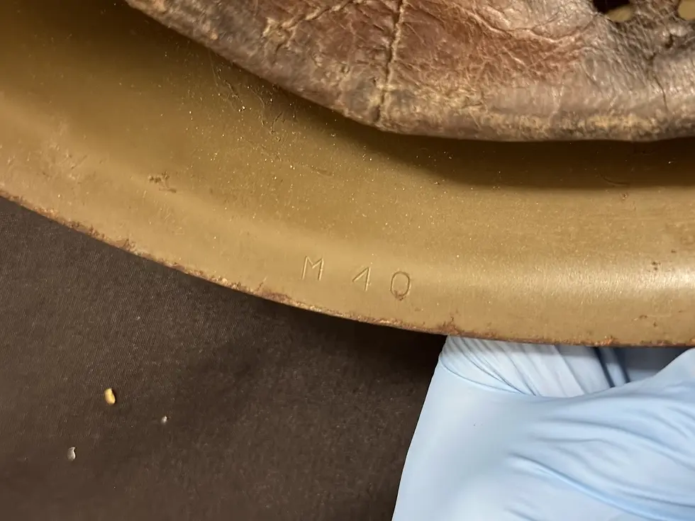 Thumbnail: WWII WW2 Italian M33 Helmet w/ Liner! Production Marks Present!