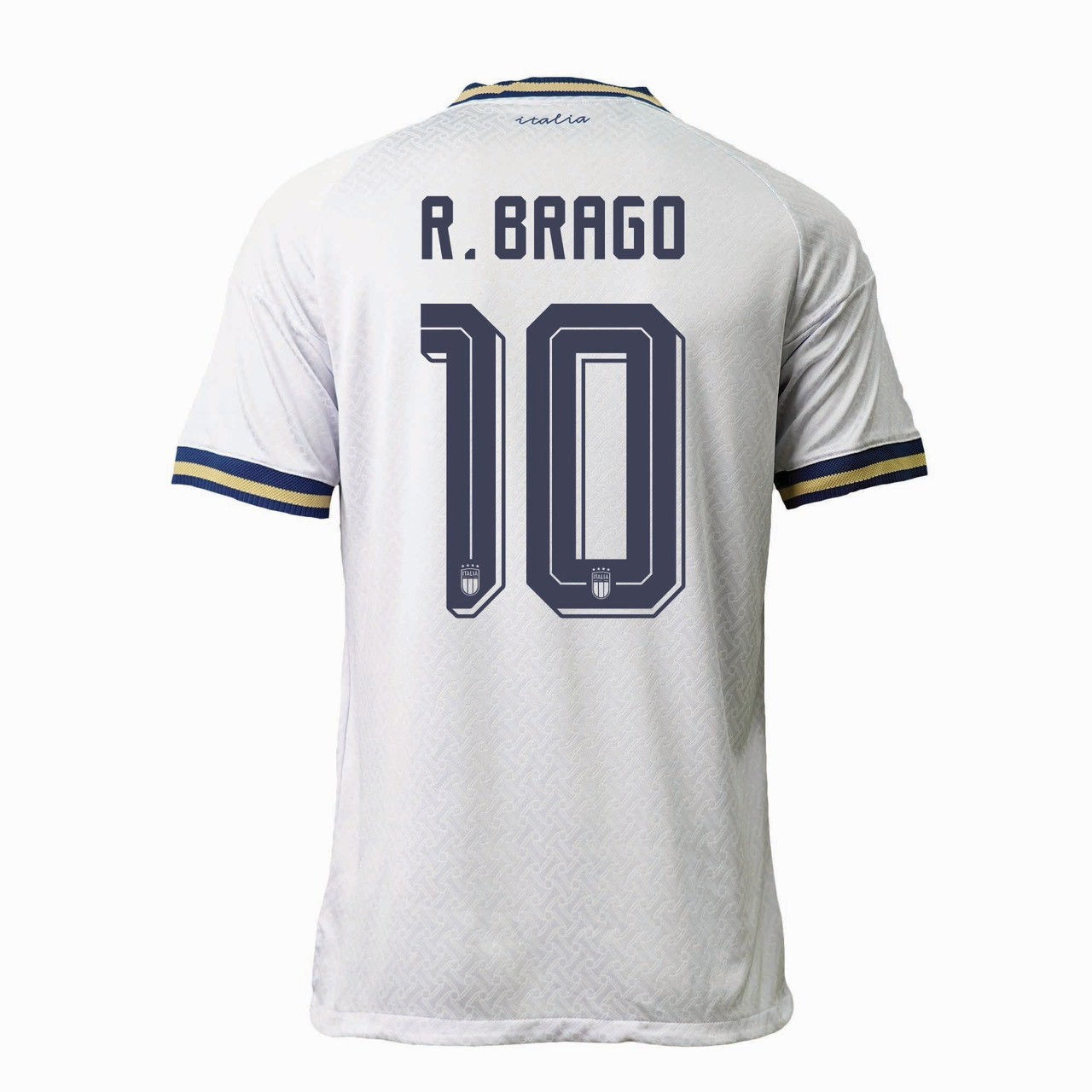 Italy 2026 World Cup Away Fan Version Shirt with R. Brago 10 Printing
