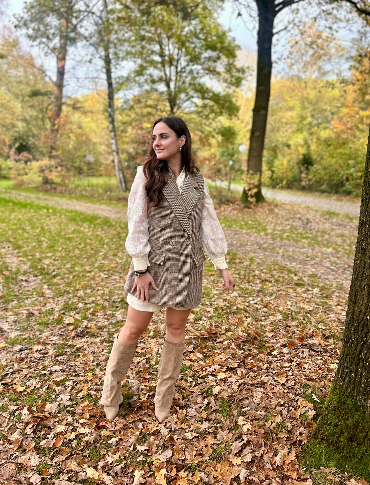 langen geruite gilet  