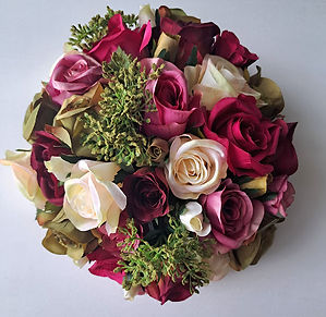 Silk Flower Bridal Bouquet Pink Sage