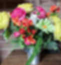 Silk Flowers Grave Pot Bright Colours
