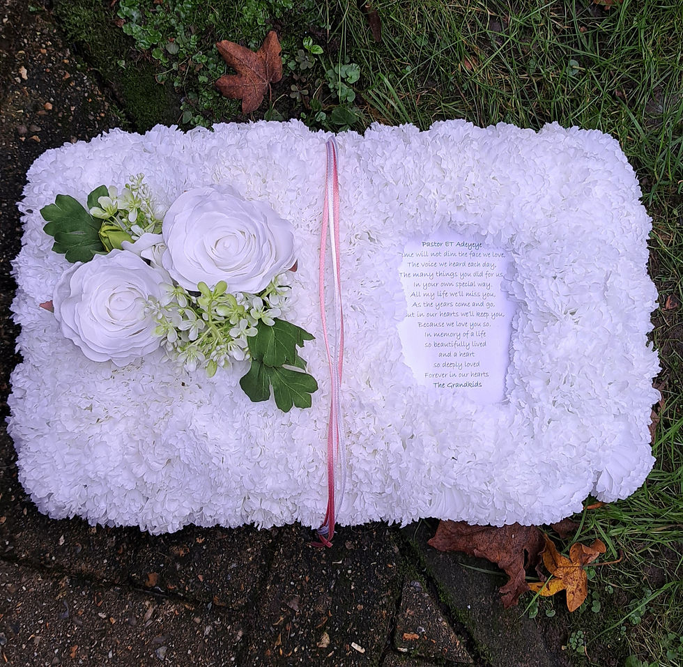 Thumbnail: Artificial Funeral Flowers Open Book Prayer-Bible