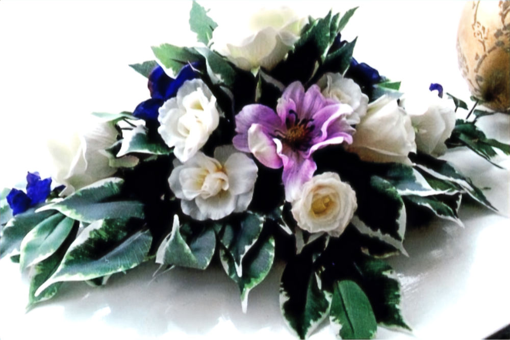 Silk Wedding Flowers Rose, Anemone and Sweetpea Centrepiece