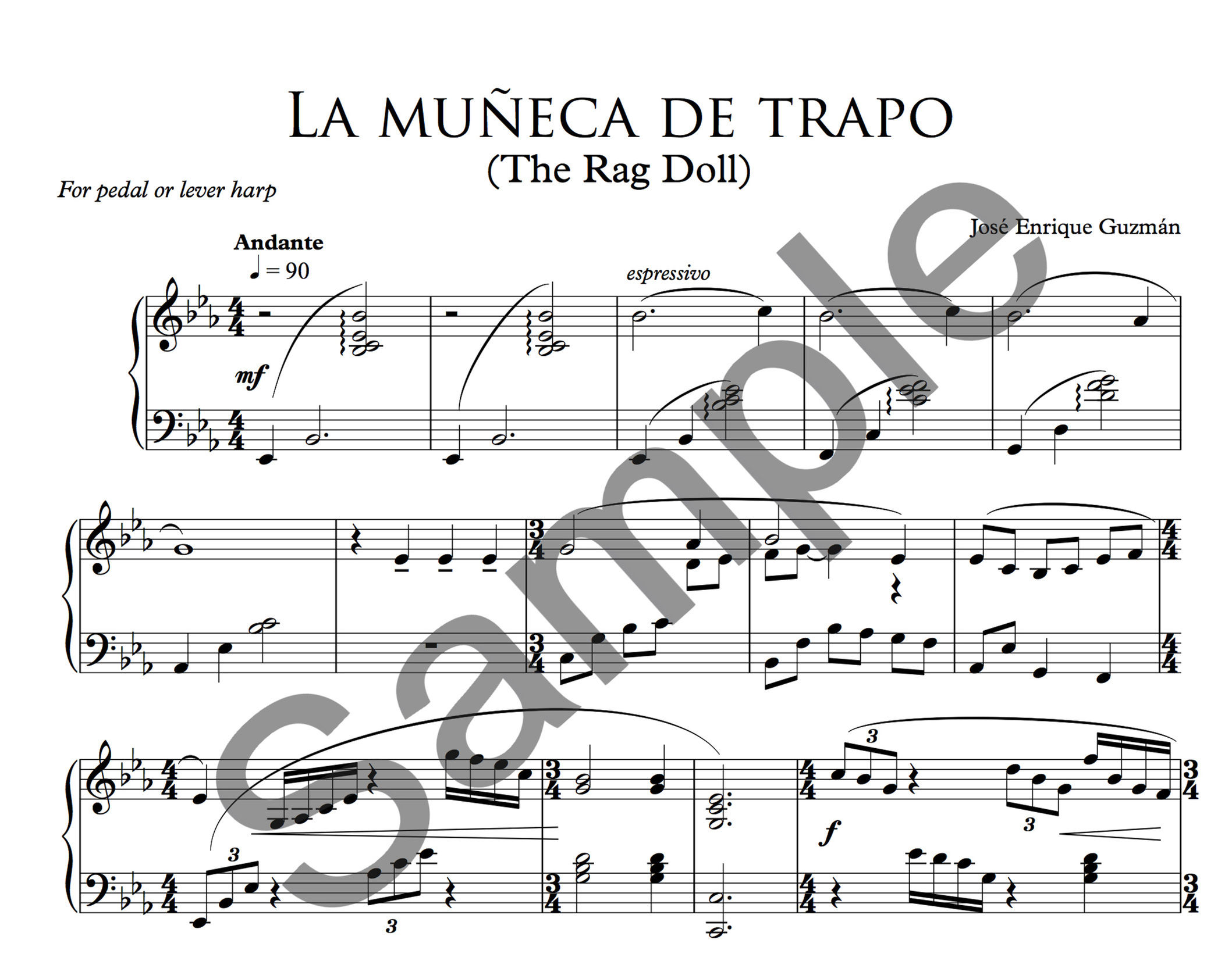 José Enrique Guzmán - La muñeca de trapo For Harp