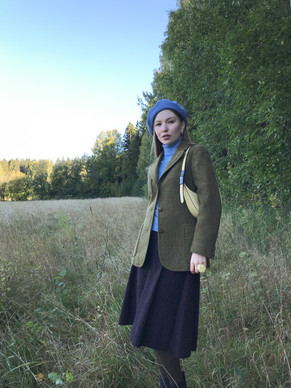 A girl in a blue beret