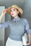 A Blue Top in Honeycomb Pattern