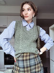 A Vest in Diamond and Cable Pattern