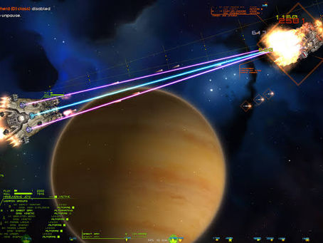 (A Eagle class defeating a Shepard D class ship in combat)