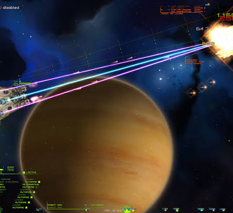 (A Eagle class defeating a Shepard D class ship in combat)