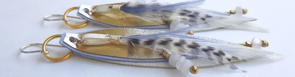 Earrings - Leather & Feather - 3.webp