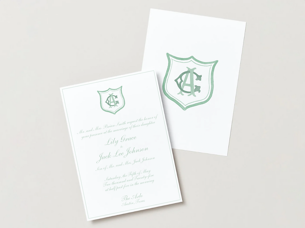 Invitations with Watercolor Crest