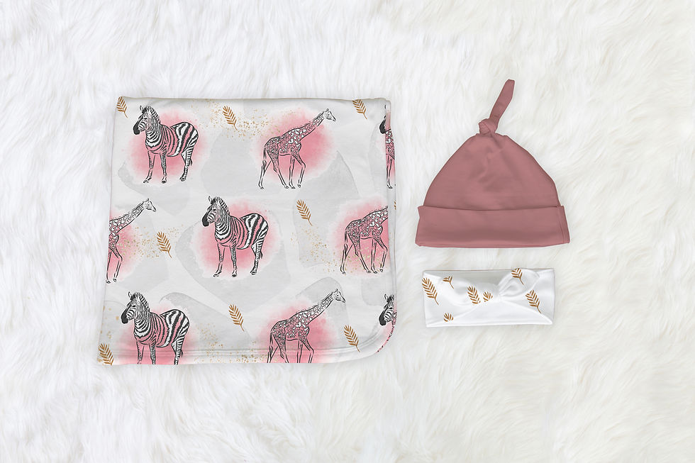 Blush Baby Safari Swaddle Set