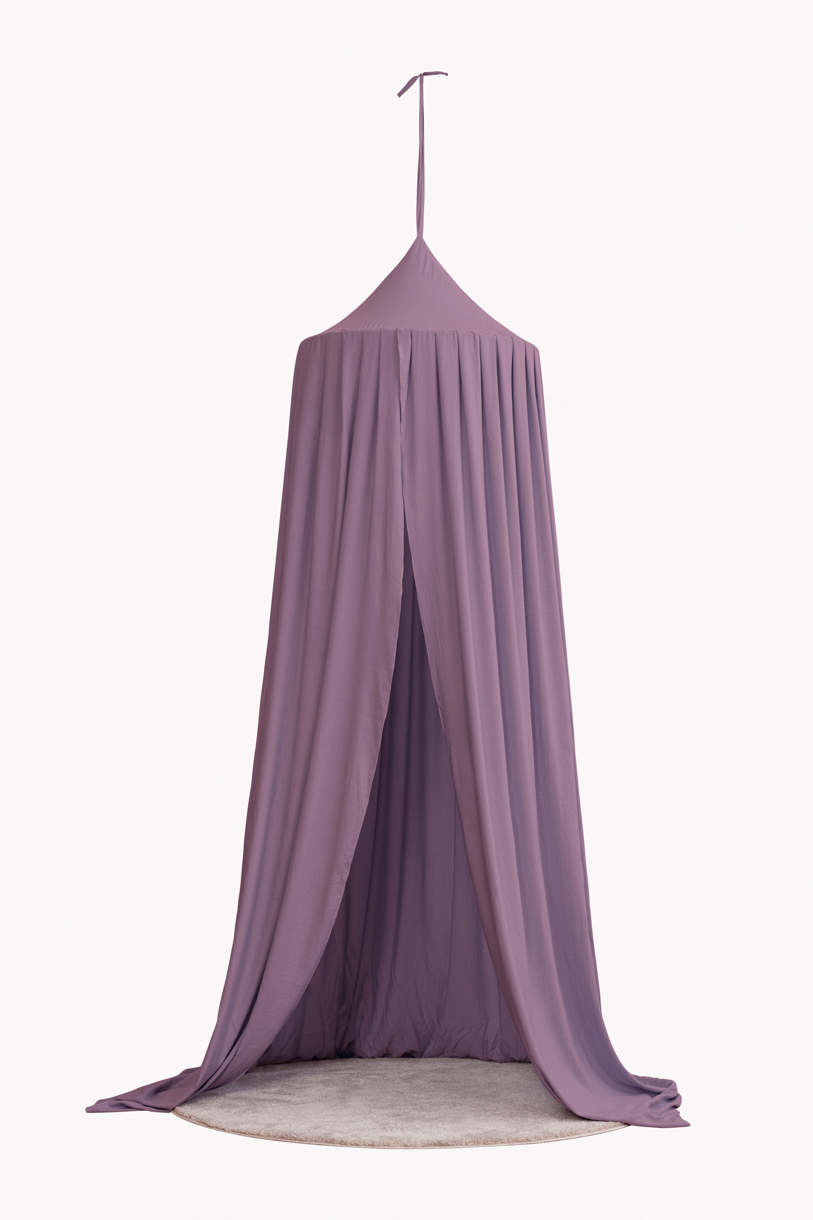 Mauve Cot Canopy - A soft and elegant cot canopy in soothing mauve tones, perfect for creating a peaceful and serene atmosphere in your little one’s nursery. Crafted with high-quality, breathable materials, this canopy adds a touch of charm and sophistication to any cot, making it a beautiful and functional addition to your baby’s room."