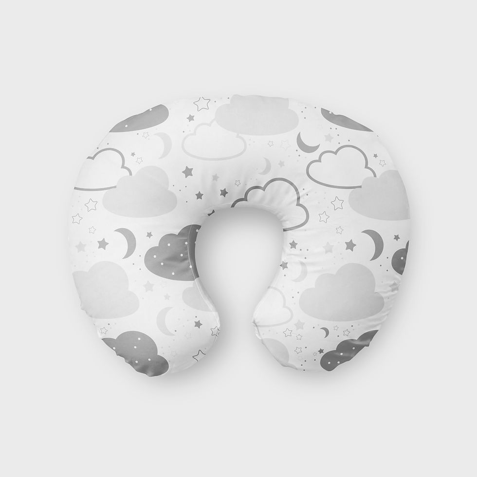 Sleepy Neutral Boppy Pillow - A soft and supportive Boppy pillow in calming neutral tones, perfect for providing comfort during feeding, nursing, or lounging. Crafted with high-quality materials for both durability and comfort, this pillow offers excellent support for both mom and baby. A versatile and soothing addition to any nursery or a thoughtful gift for new parents