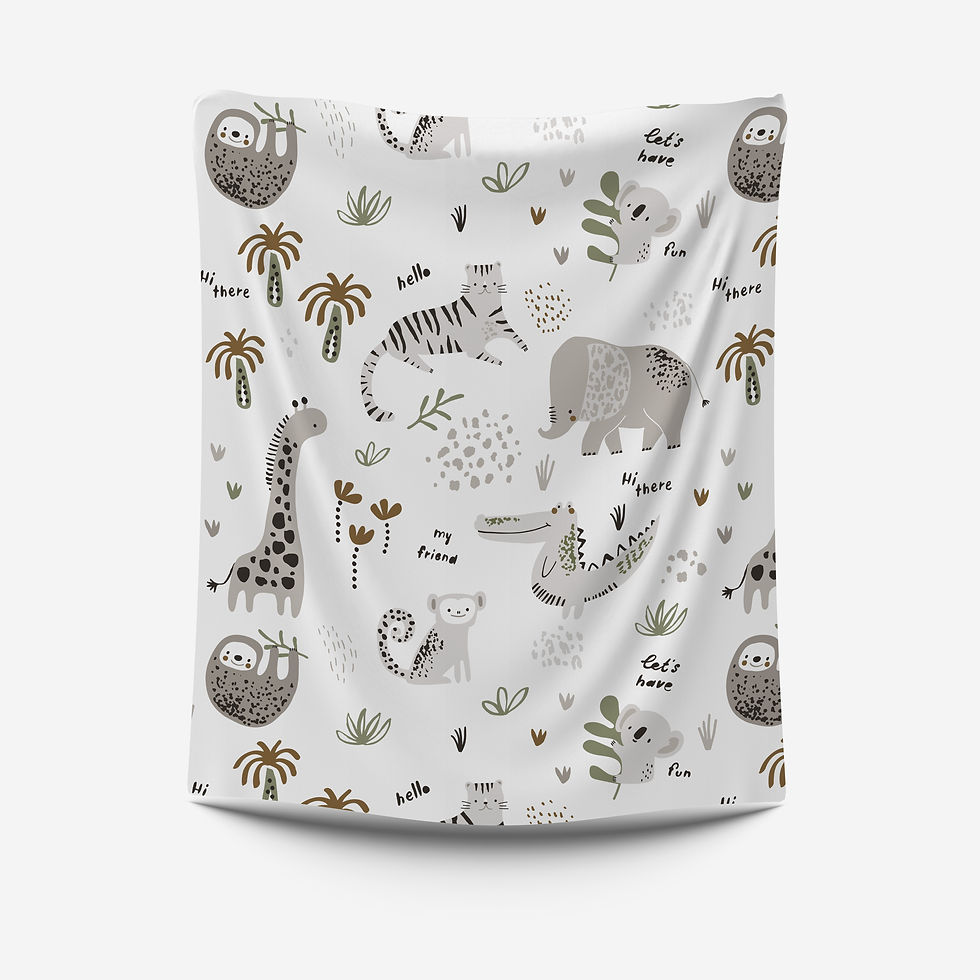 Jungle Boho White Fleece Blanket