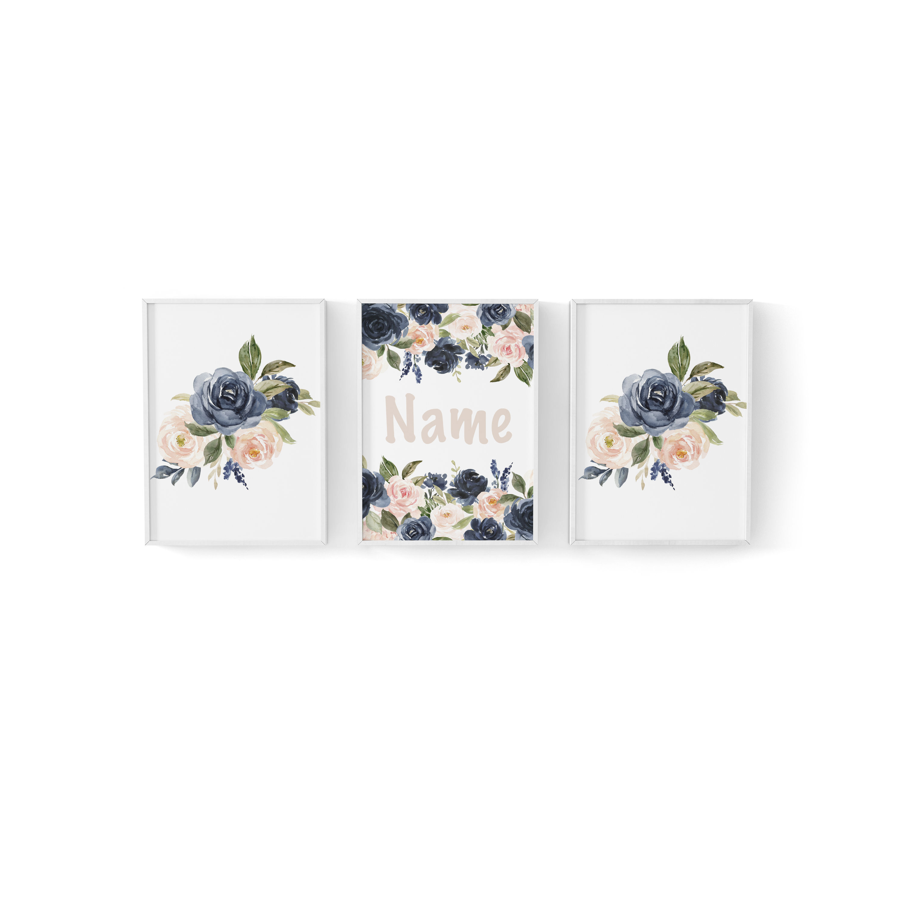 Blush and Navy Canvas