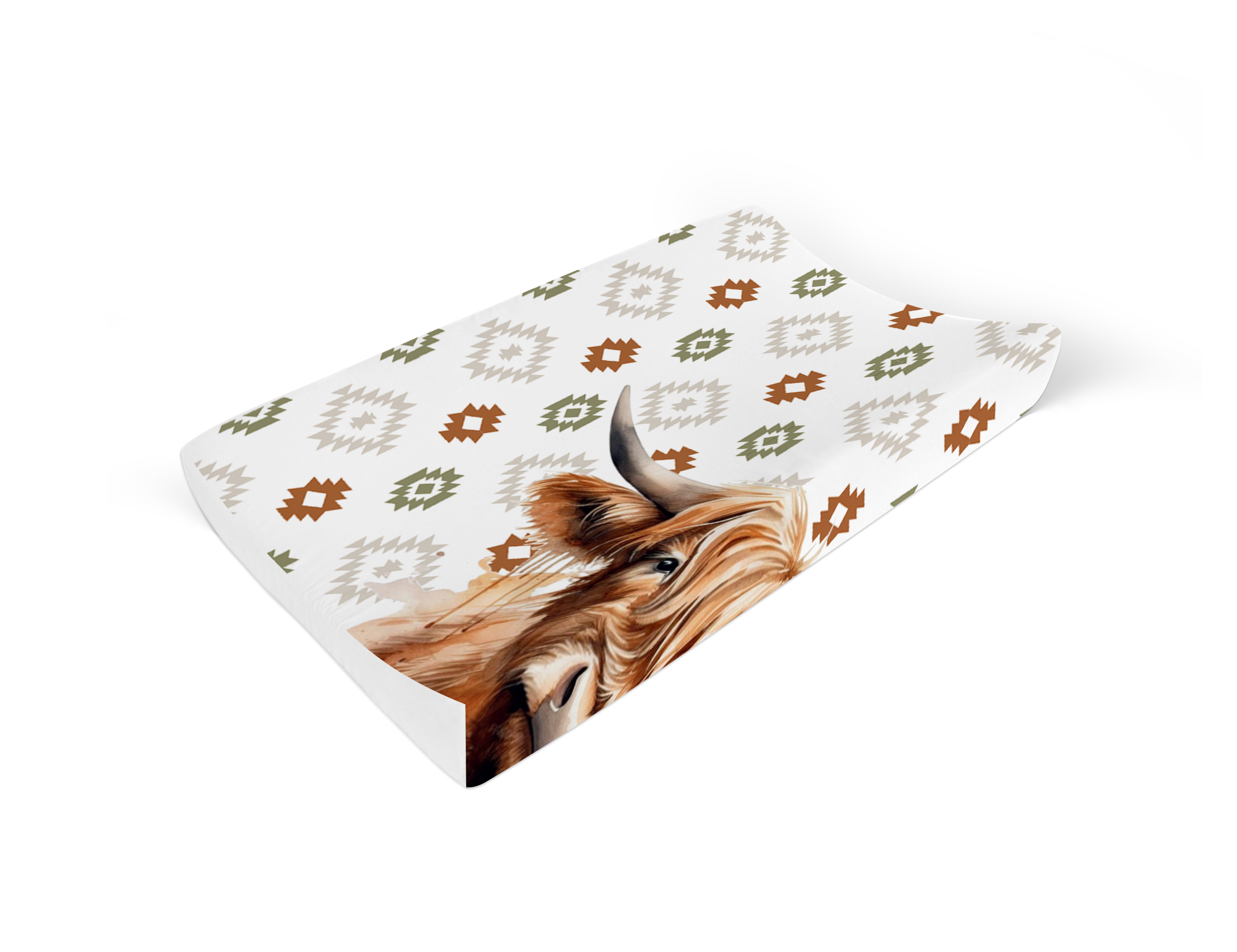Boho Chic Highlands cow changing mat cover