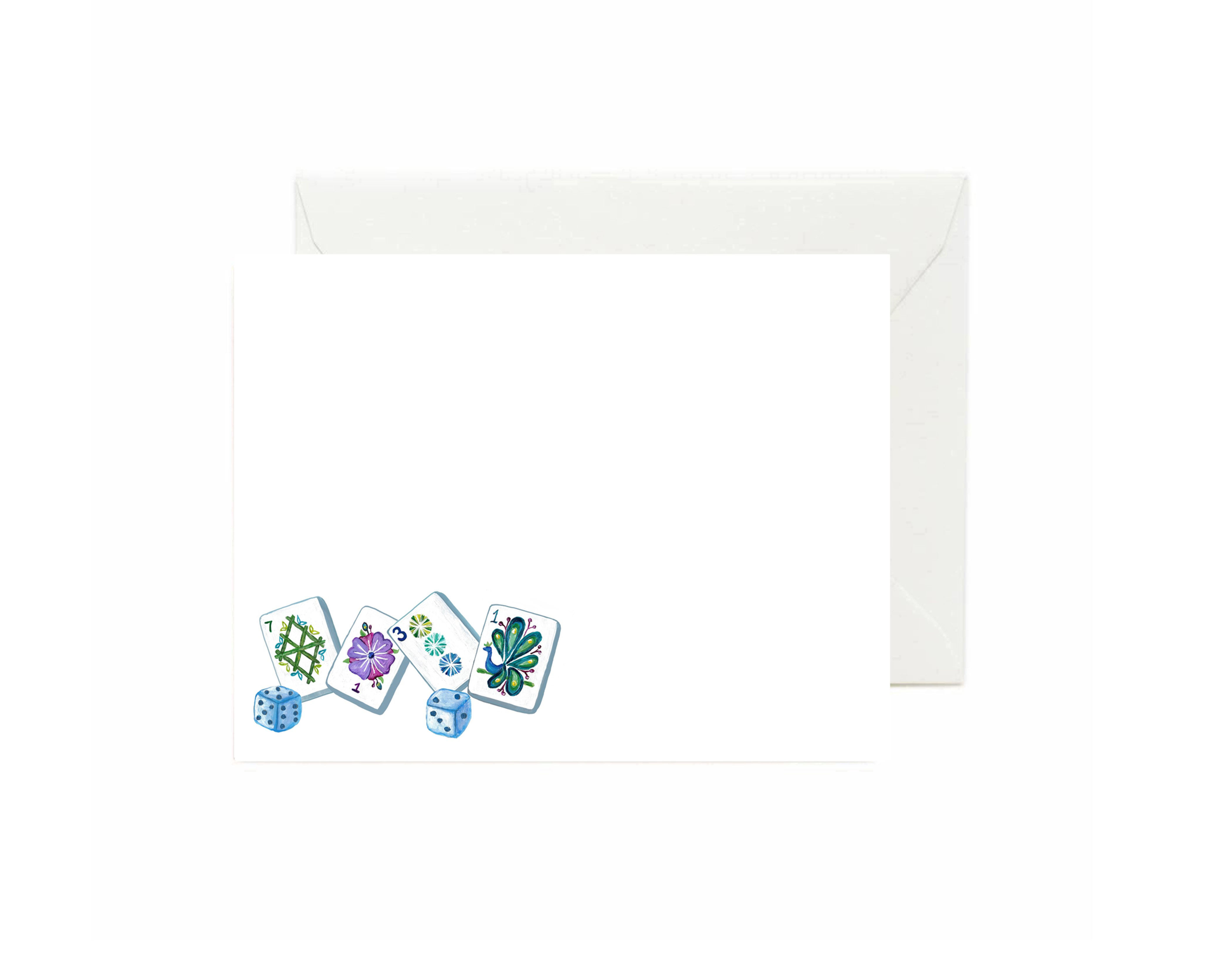 Mahjong Tile Flat Note Cards