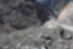 Rock debris on the Aletsh Glacier