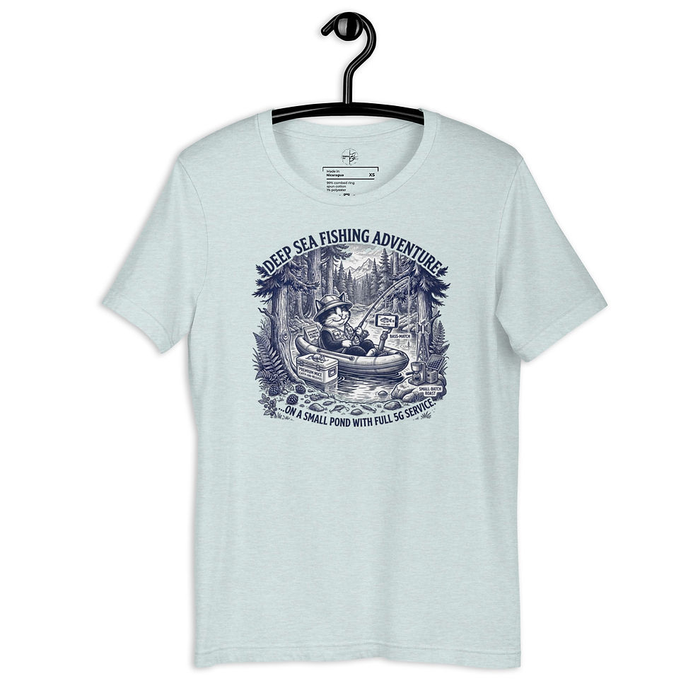 Thumbnail: Deep Sea Fishing Adventure Tee – “With Full 5G Service” Unisex t-shirt