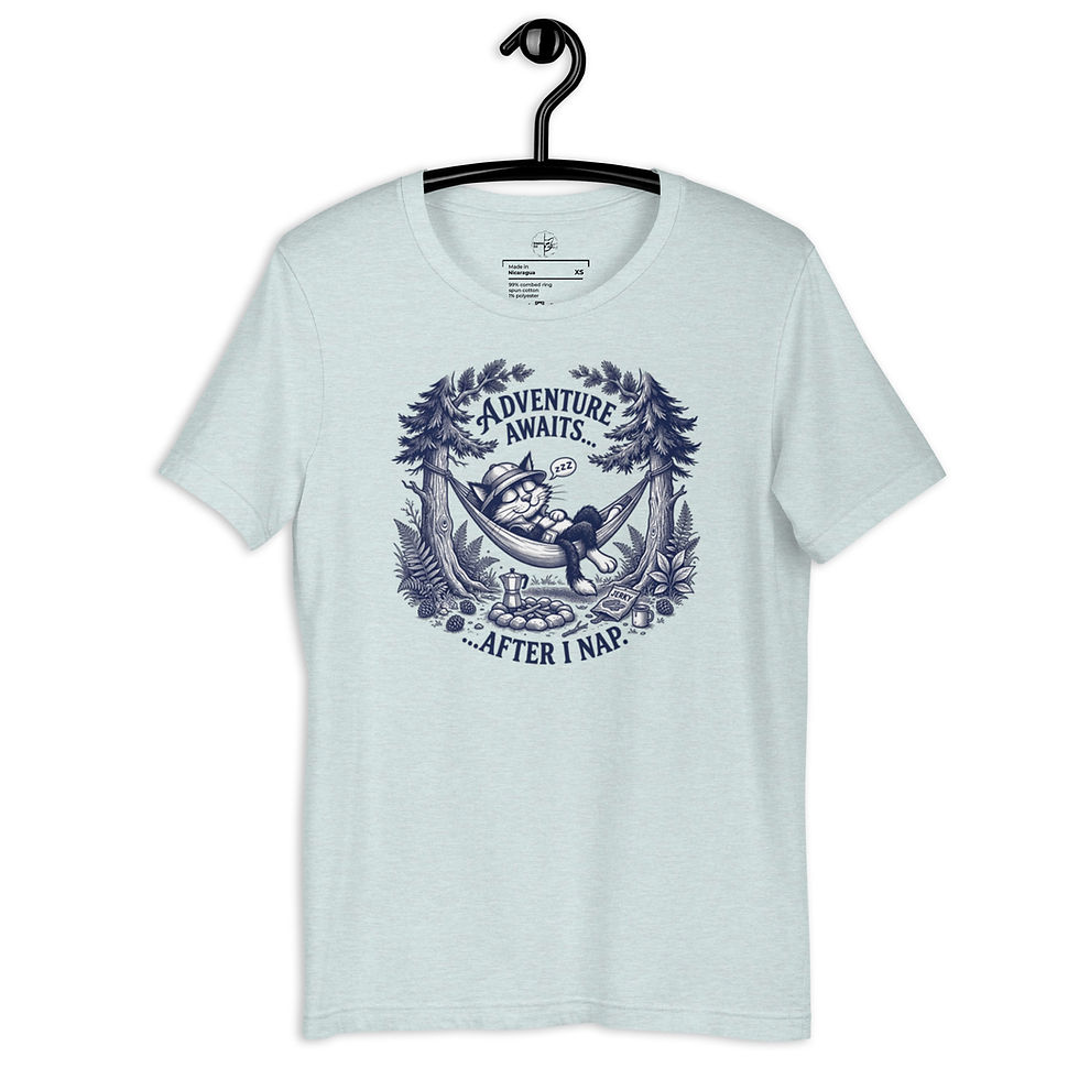 Thumbnail: Adventure Awaits Tee – “After I Nap” Cat Edition Unisex t-shirt