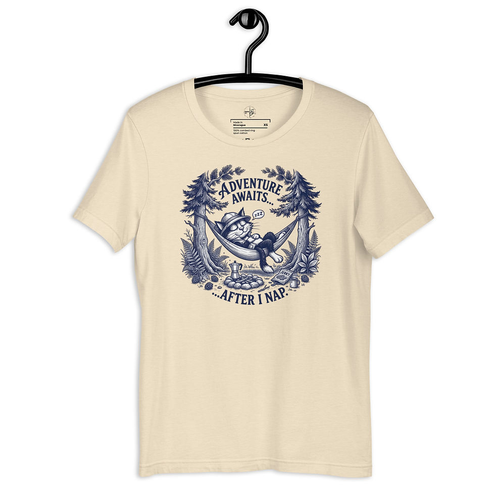 Thumbnail: Adventure Awaits Tee – “After I Nap” Cat Edition Unisex t-shirt